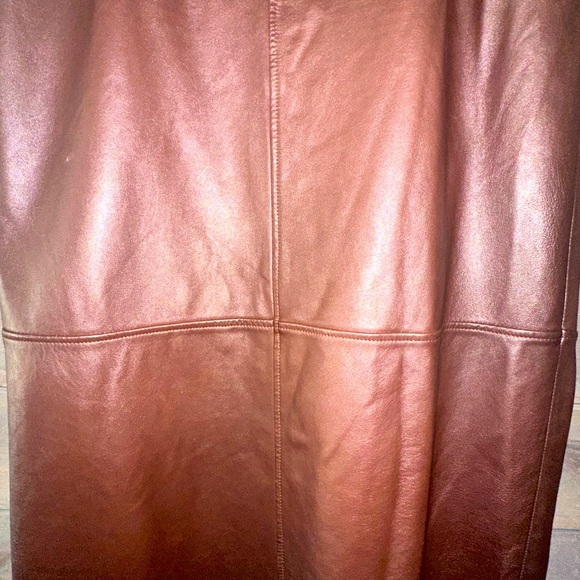Veda Chocolate Brown Leather Skirt. - Picture 9 of 11